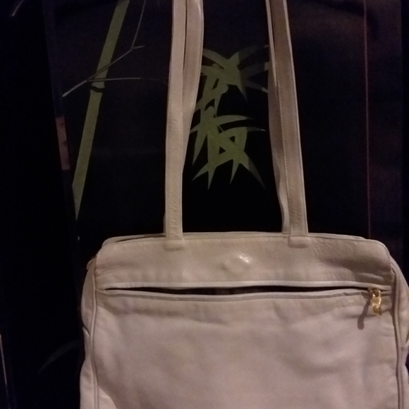 Italian Leather Handbag Light Grey Leather - Picture 3 of 5